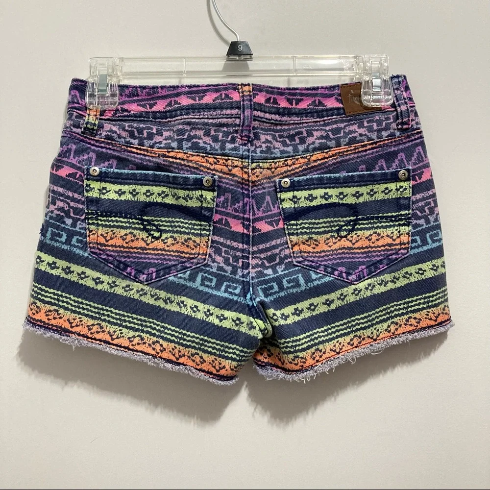 Justice Girls Multicolored Denim Jean Shorts Jorts